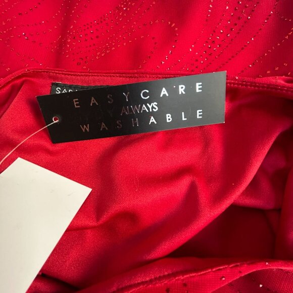 Sara Michelle Women Plus Size 3X Red & Black Ombre Glitter Poncho Top Blouse New - Picture 4 of 9